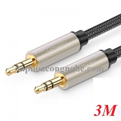 Ugreen 10605 3M màu Xám Cáp âm thanh 2 đầu 3.5mm dương cao cấp AV125 30010605